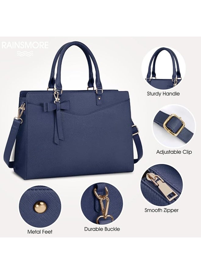 حقيبة الكمبيوتر المحمول للنساء 15.6 بوصة مقاومة للماء PU الجلد حقيبة عمل مكتب الأعمال حقيبة حقيبة الكمبيوتر حقيبة - Image 5